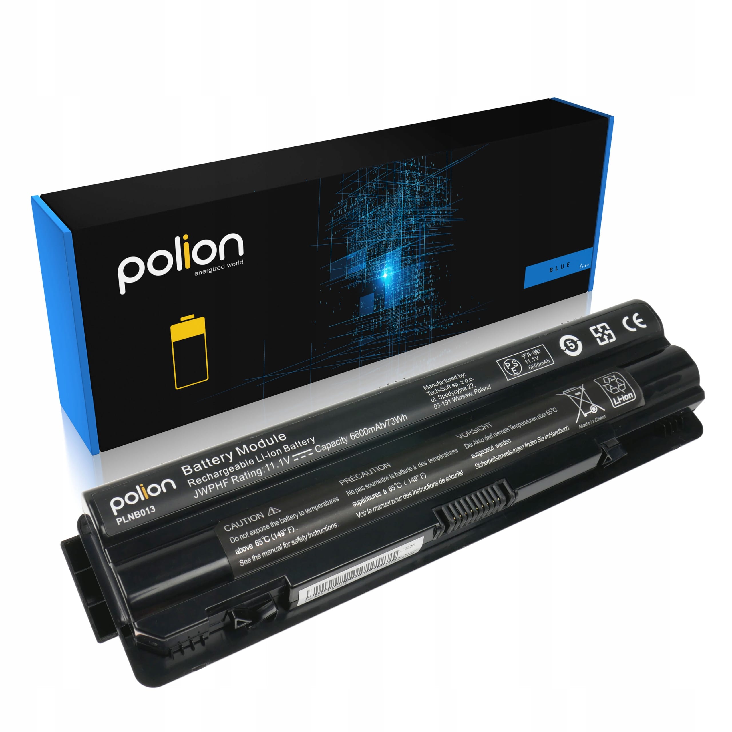Baterie Polion JWPHF pro notebooky DELL XPS L401X L402X L501X L502X L701X 6600mAh