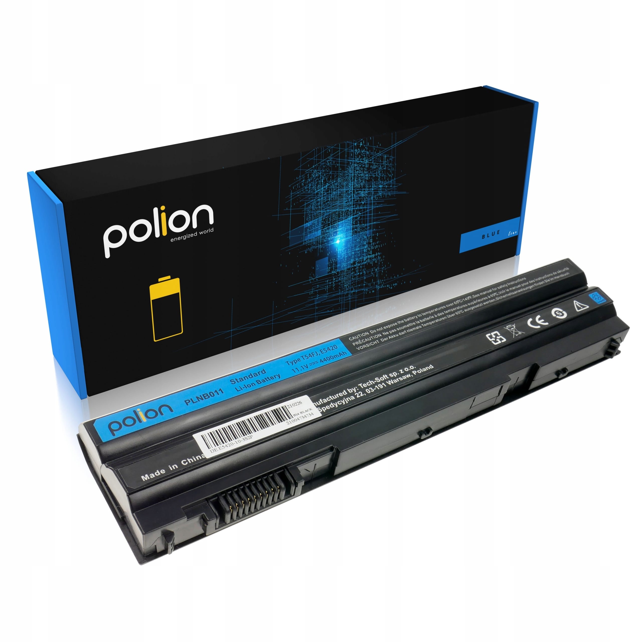 Baterie Polion T54FJ pro notebooky DELL Latitude E5420 E5530 E6420 E6520 4400mAh