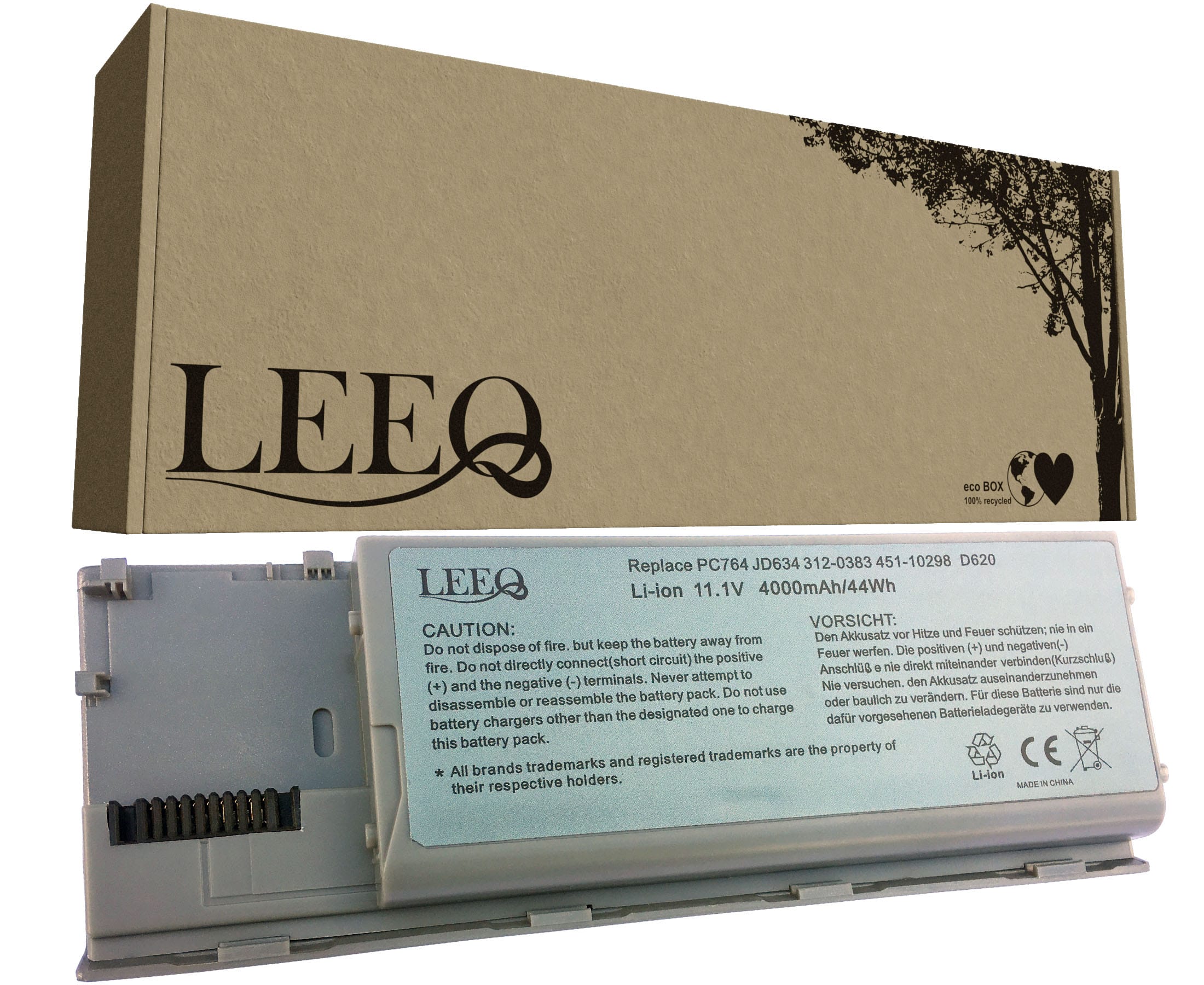 Baterie LEEQ PC764 pro notebooky DELL Latitude D620 D630 Precision M2300 - 4000mAh 43Wh