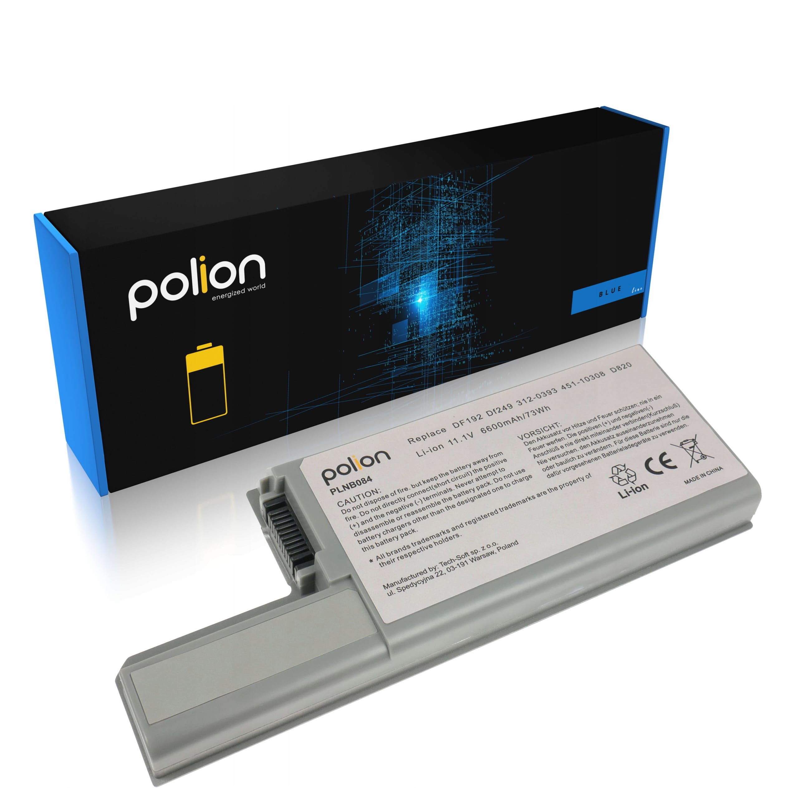 Baterie Polion DF192 pro notebooky DELL Latitude D531 D820 D830 Precision M4300 M65 6600mAh