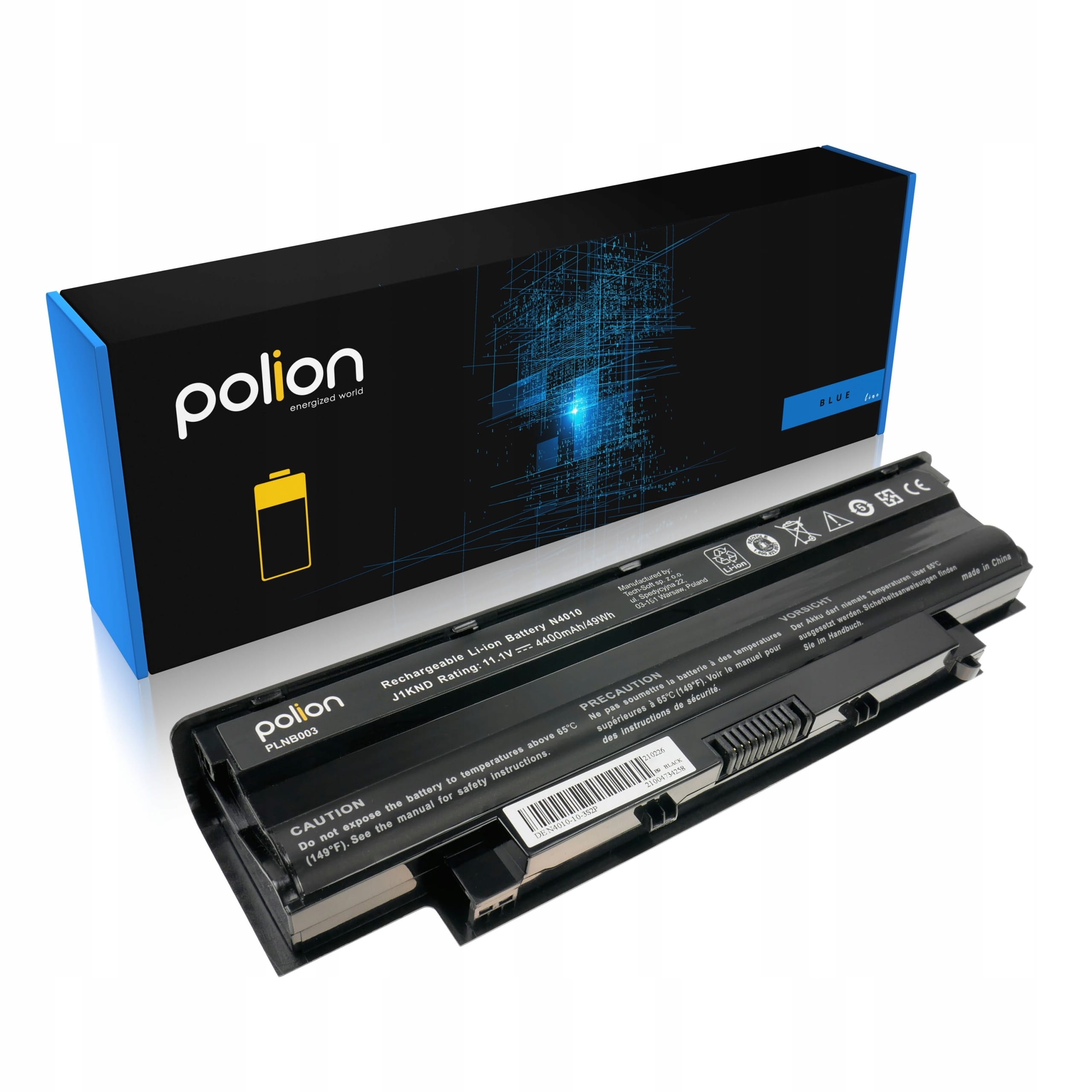 Baterie Polion J1KND pro notebooky DELL Inspiron N5010 N5030 N5050 Vostro 1440 3650 4400mAh