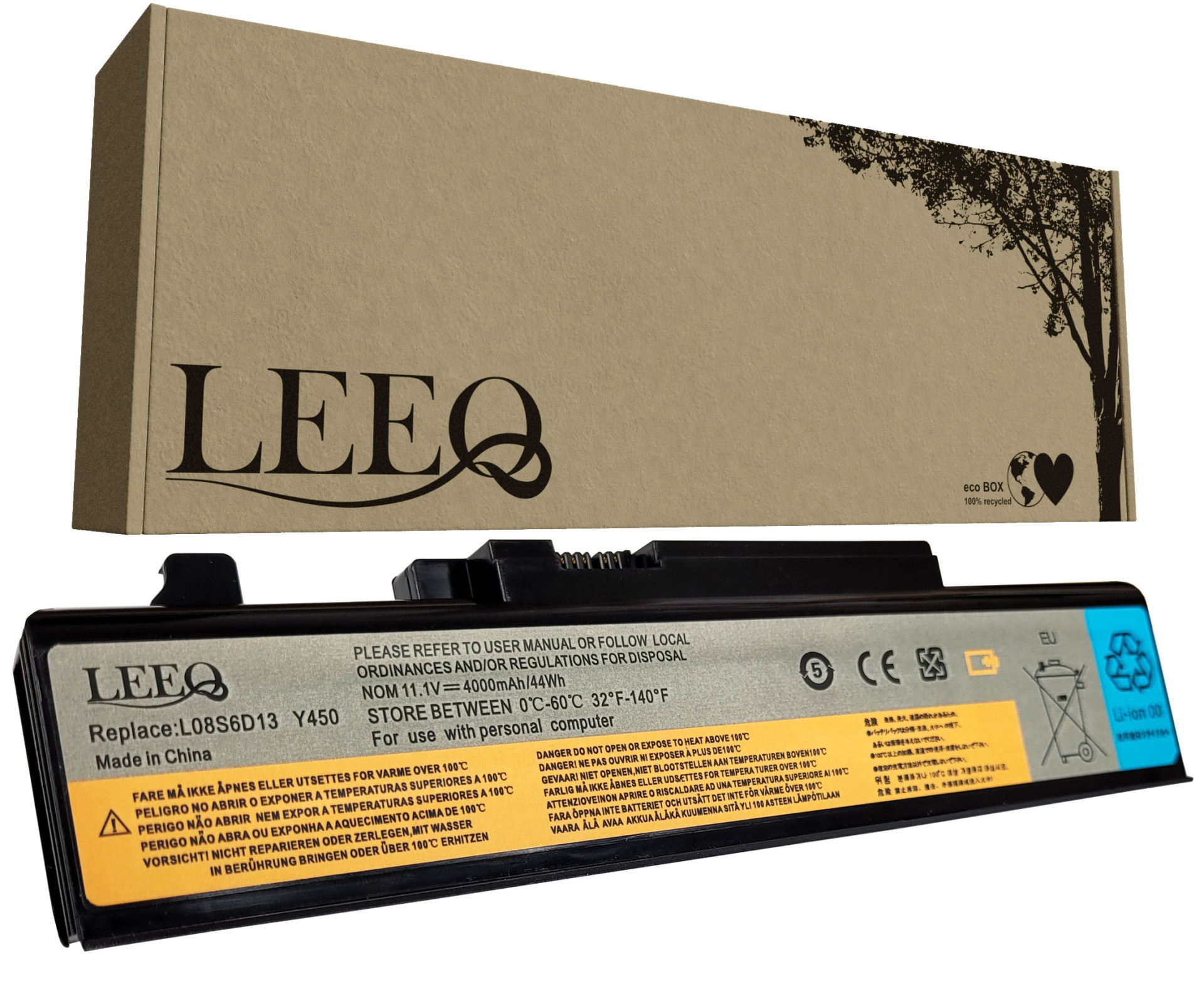 Baterie LEEQ LB105 pro notebooky LENOVO L08S6D13 IdeaPad Y450 Y450A Y550 Y550A 4000mAh