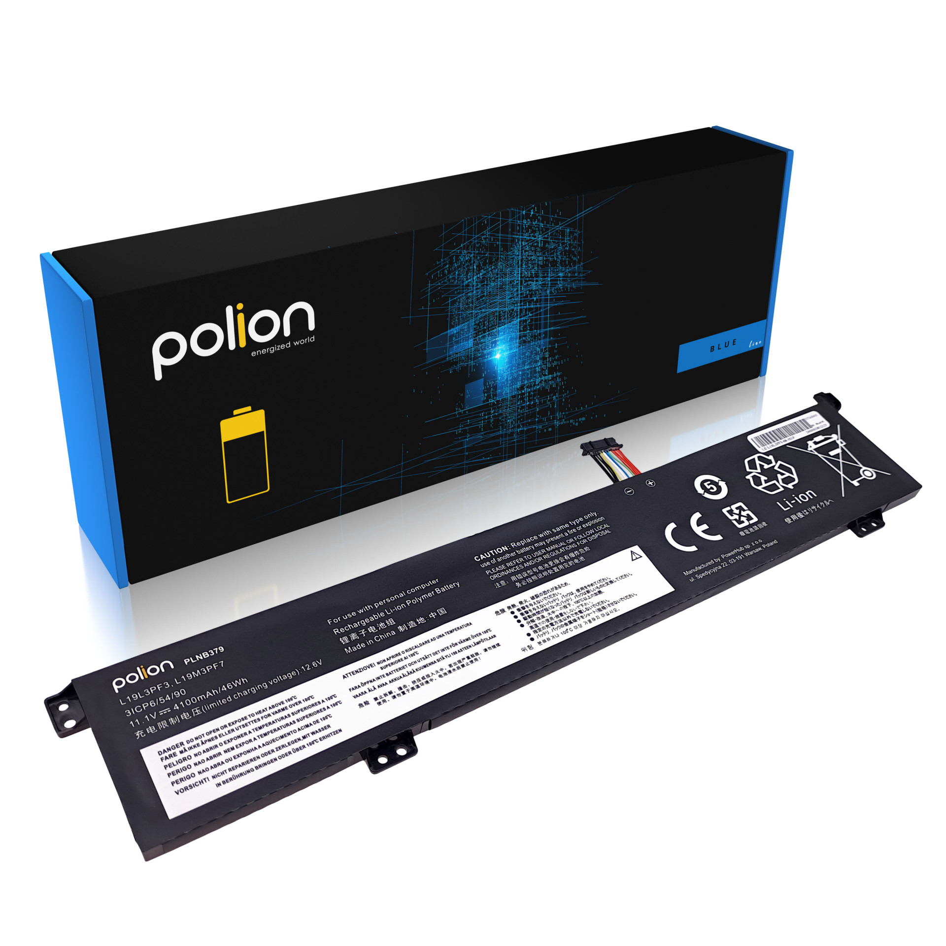 Baterie Polion L19L3PF3 pro notebooky LENOVO L19M3PF7 L19D3PF4 L19M3PD9 4100mAh