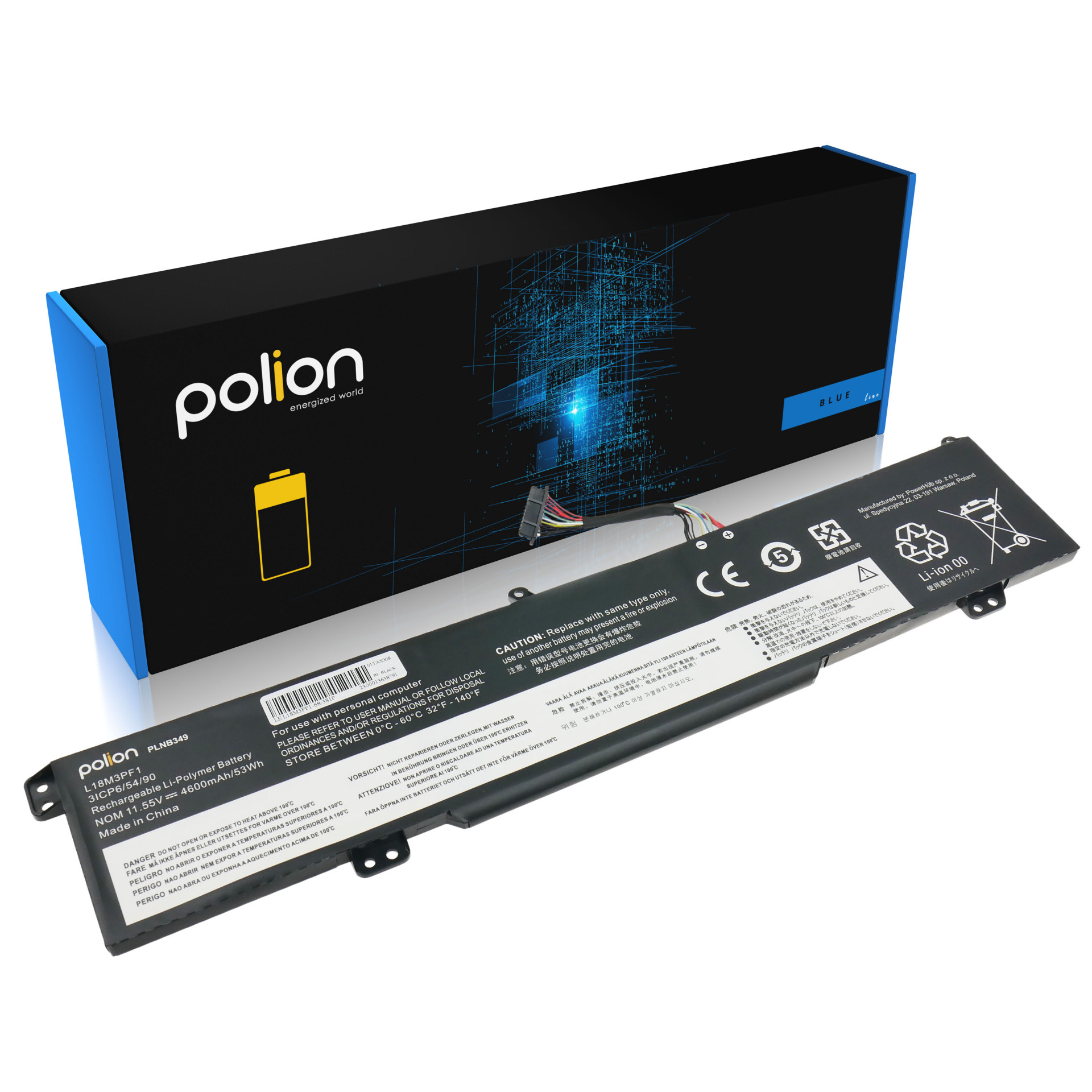 Baterie Polion L18M3PF1 pro notebooky LENOVO L18C3PF1 Ideapad L340 4600mAh
