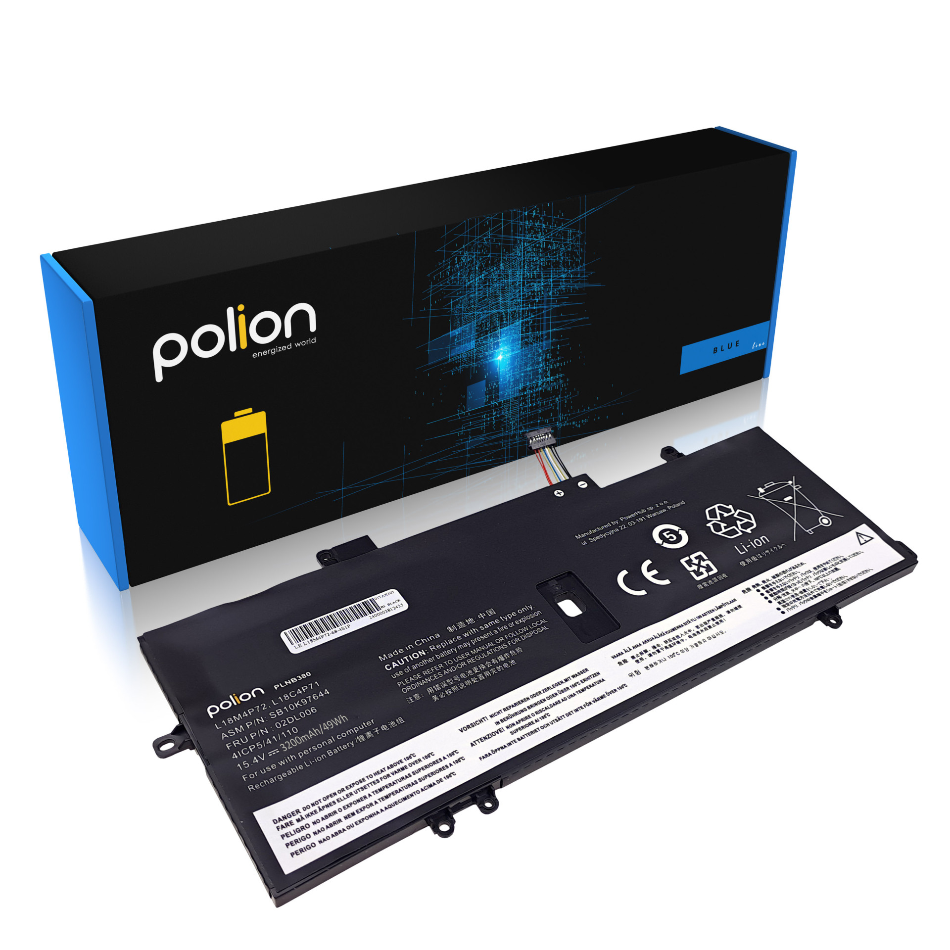 Baterie Polion L18C4P71 pro notebooky LENOVO L18M4P72 ThinkPad X1 Carbon 3200mAh