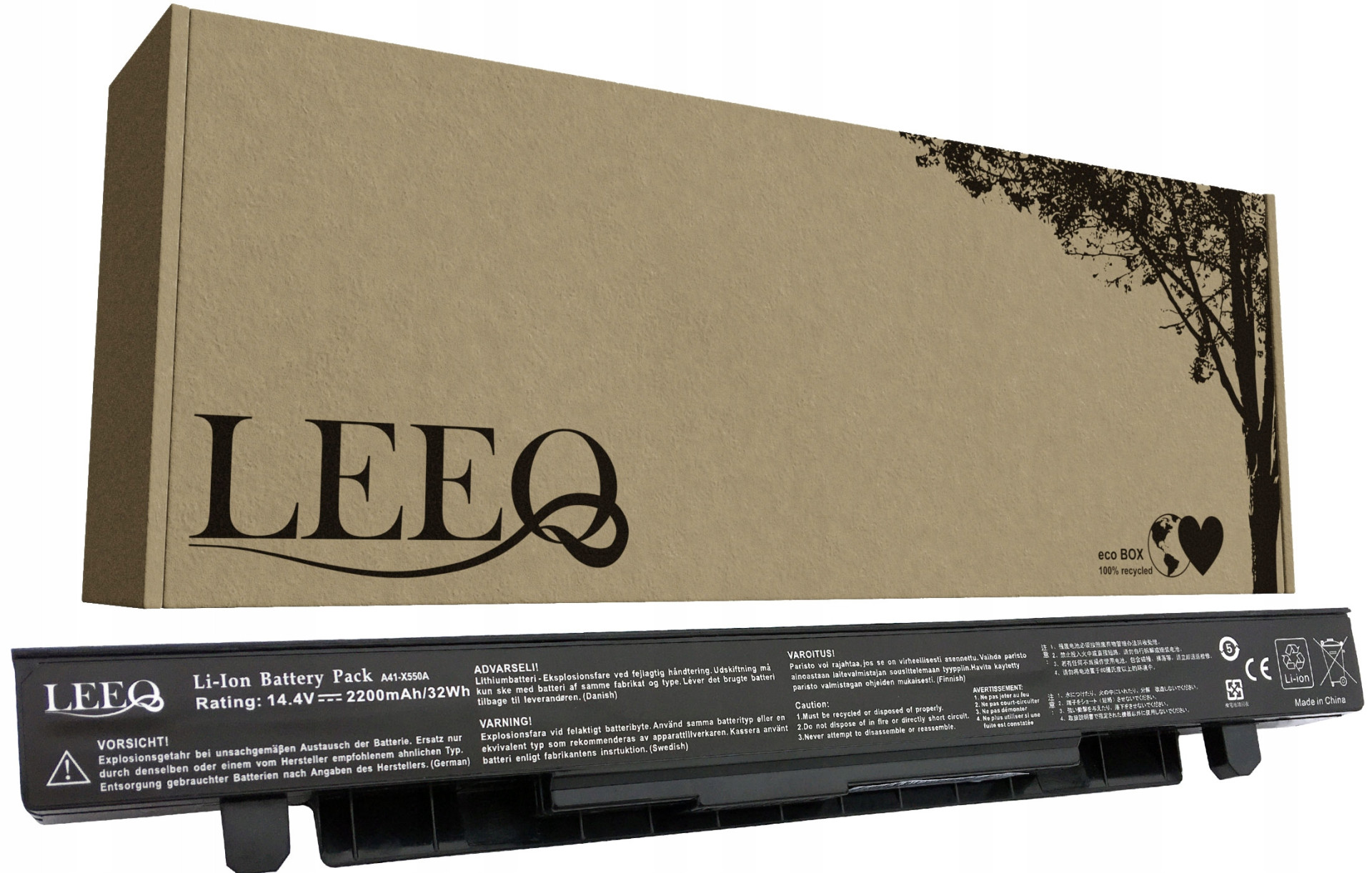 Baterie LEEQ LB057 pro notebooky ASUS A41-X550A A450 A550 R510 R513C F550 F552EP 2200mAh