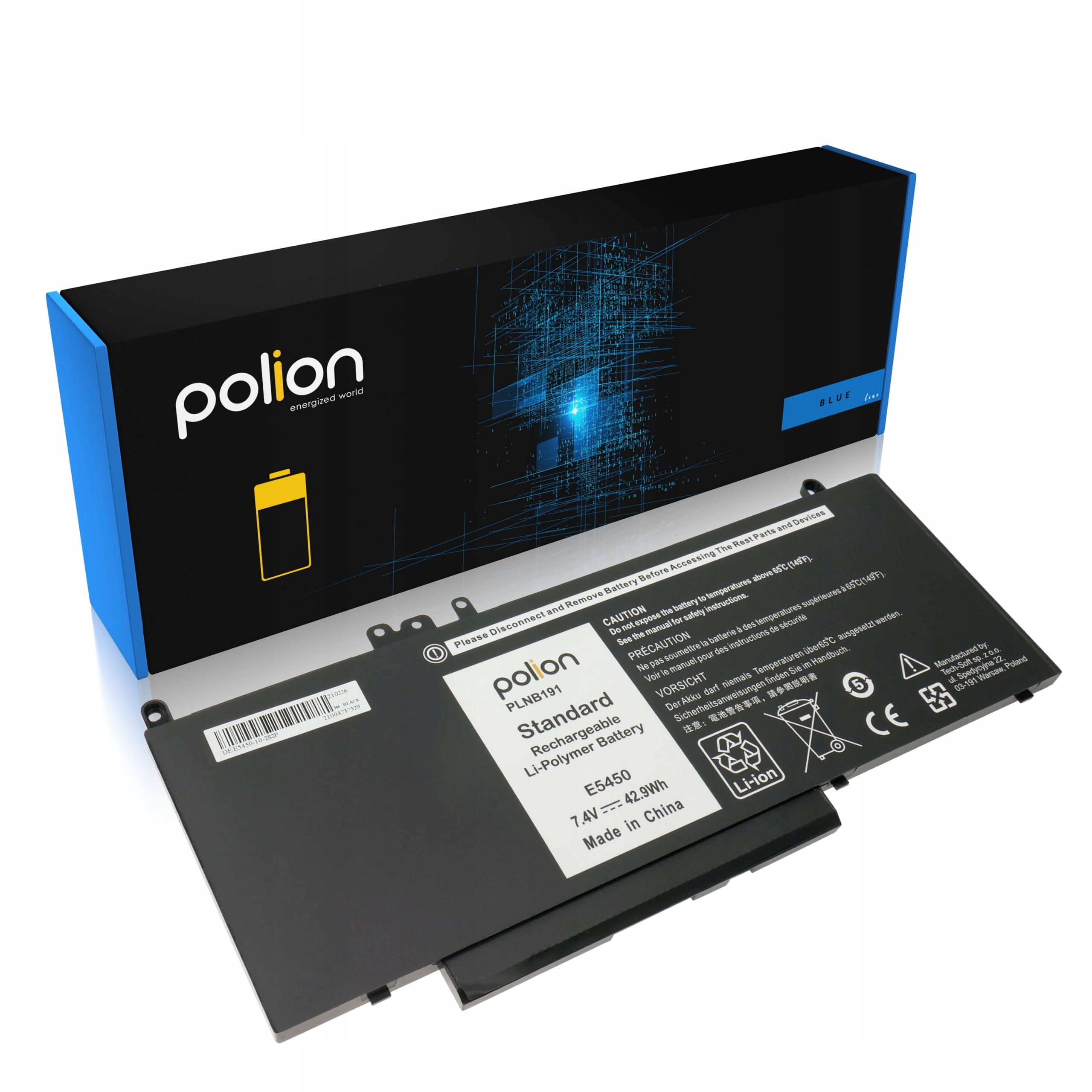 Baterie Polion RYXXH pro notebooky DELL Latitude E5450 E5550 3150 3160 5800mAh