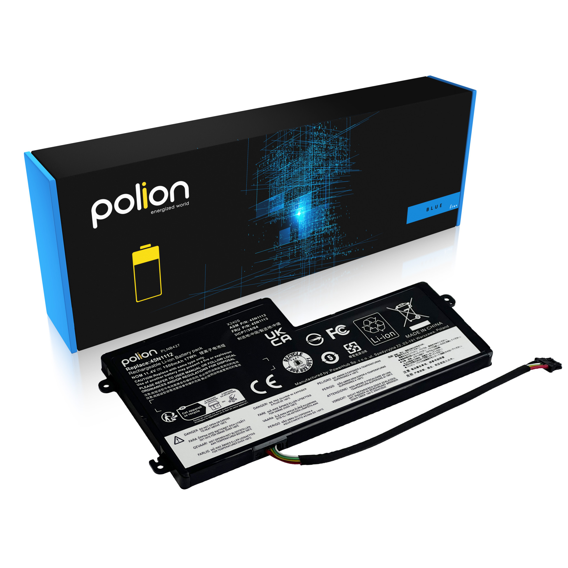 Baterie Polion 45N1112 pro notebooky LENOVO ThinkPad T440 T450 T550 T460 X240 1500mAh