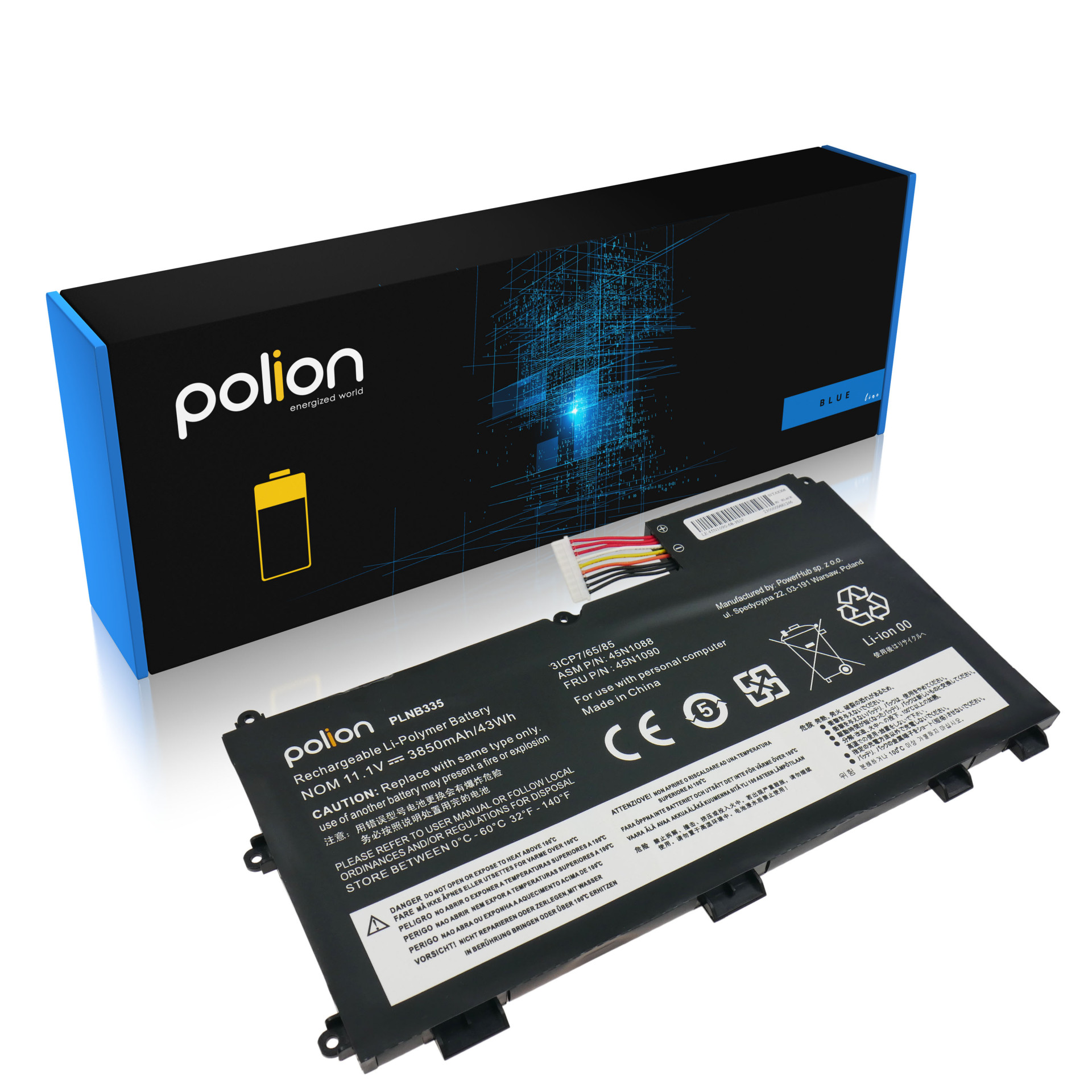 Baterie Polion 45N1090 pro notebooky LENOVO T430U V490U V590U 3850mAh