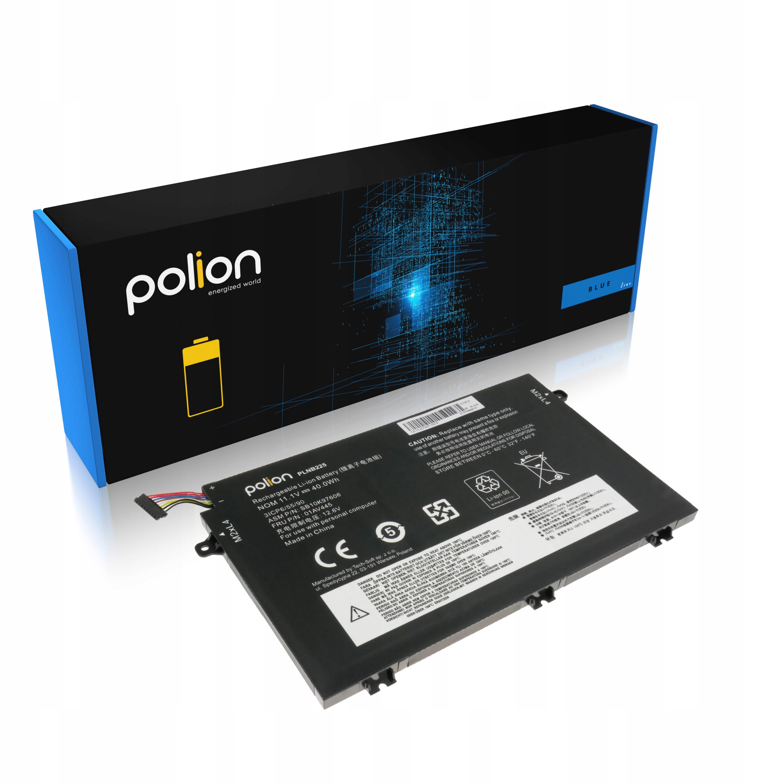 Baterie Polion 01AV445 pro notebooky LENOVO E480 E490 E580 E585 E590 R480 R490 3600mAh