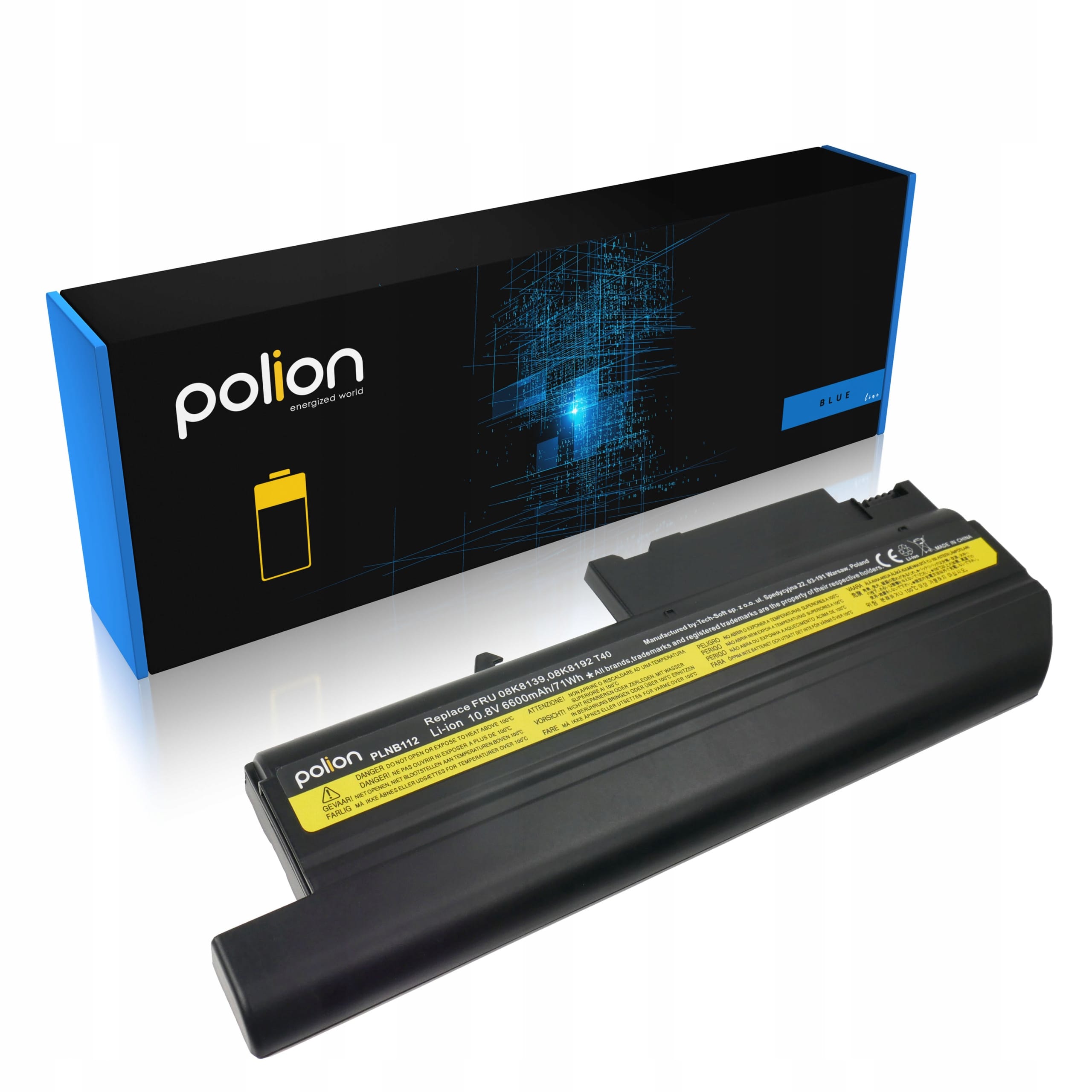 Baterie Polion 08K8139 pro notebooky LENOVO ThinkPad T40 T41 T43 R50 R51 R52 6600mAh