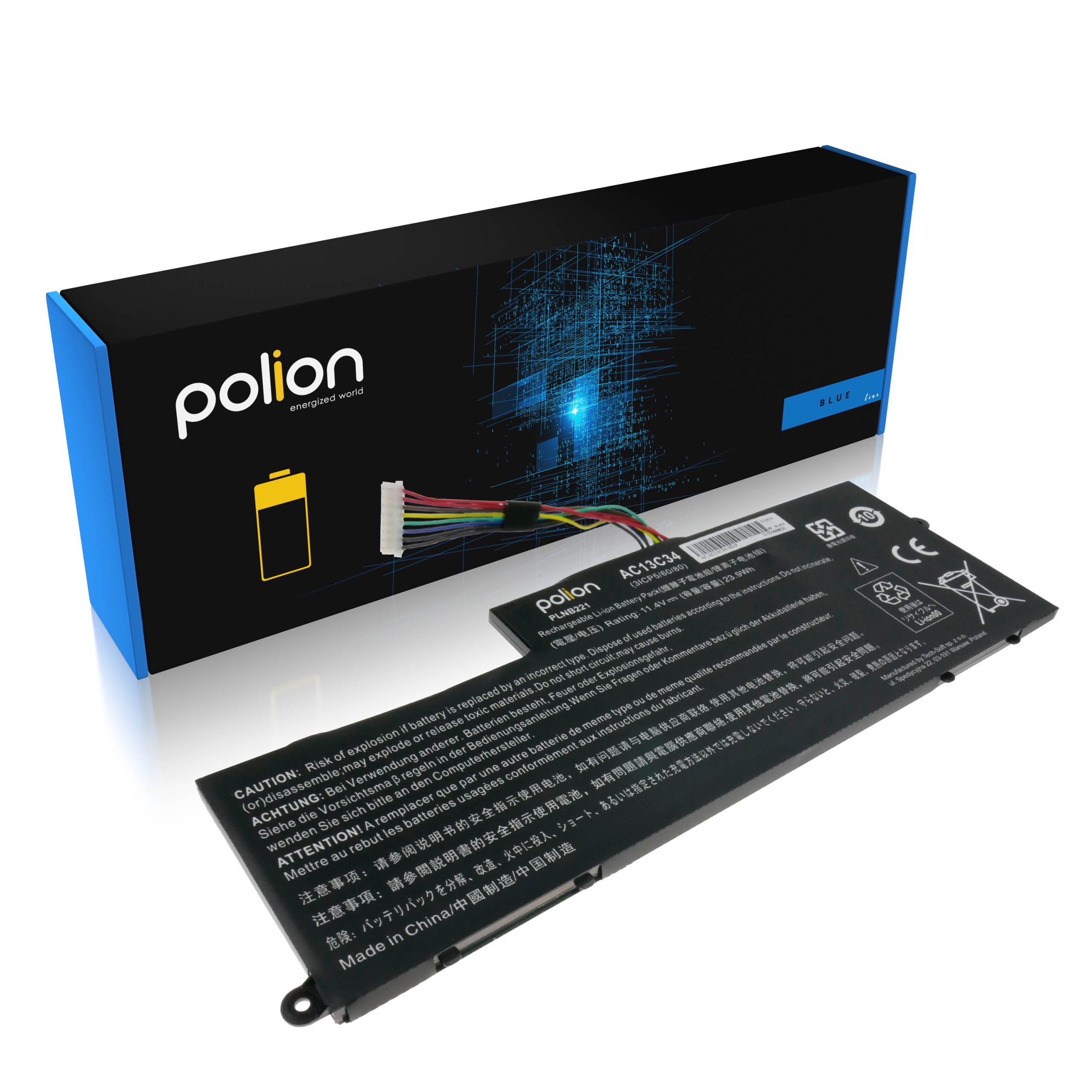Baterie Polion AC13C34 pro notebooky ACER Aspire E3-111 E3-112 ES1-111 V5-122P 2100mAh