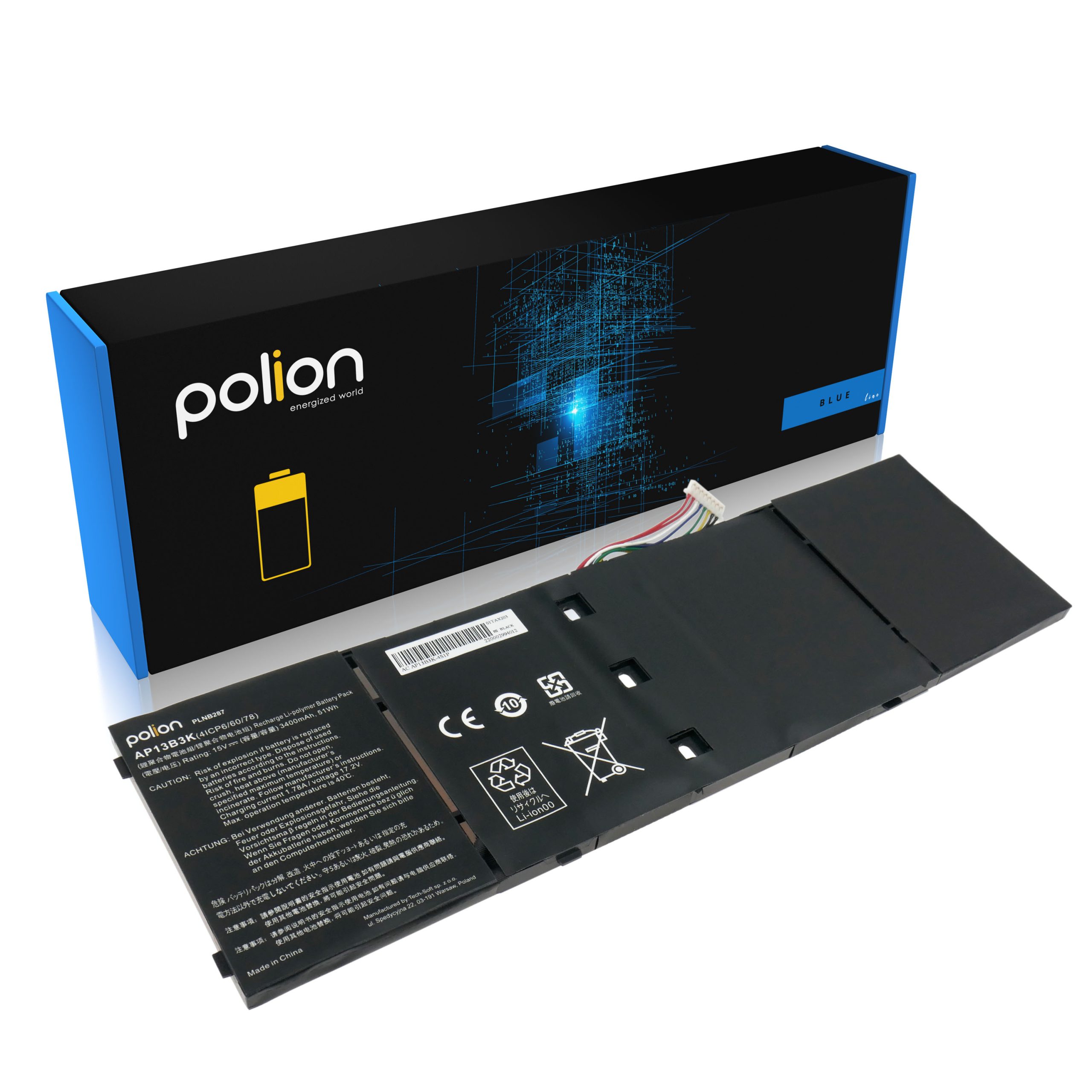 Baterie Polion AP13B3K pro notebooky ACER Aspire ES1-511 M5 R7 V5 V7 3400mAh