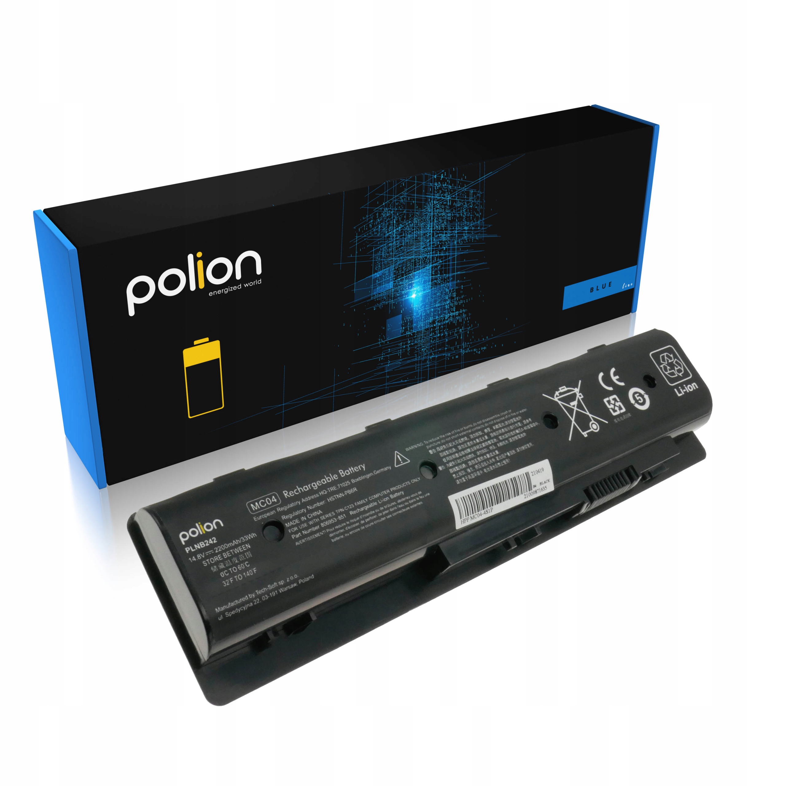 Baterie Polion MC04 pro notebooky HP MC06 804073-851 Envy 17-N 17-R 2200mAh