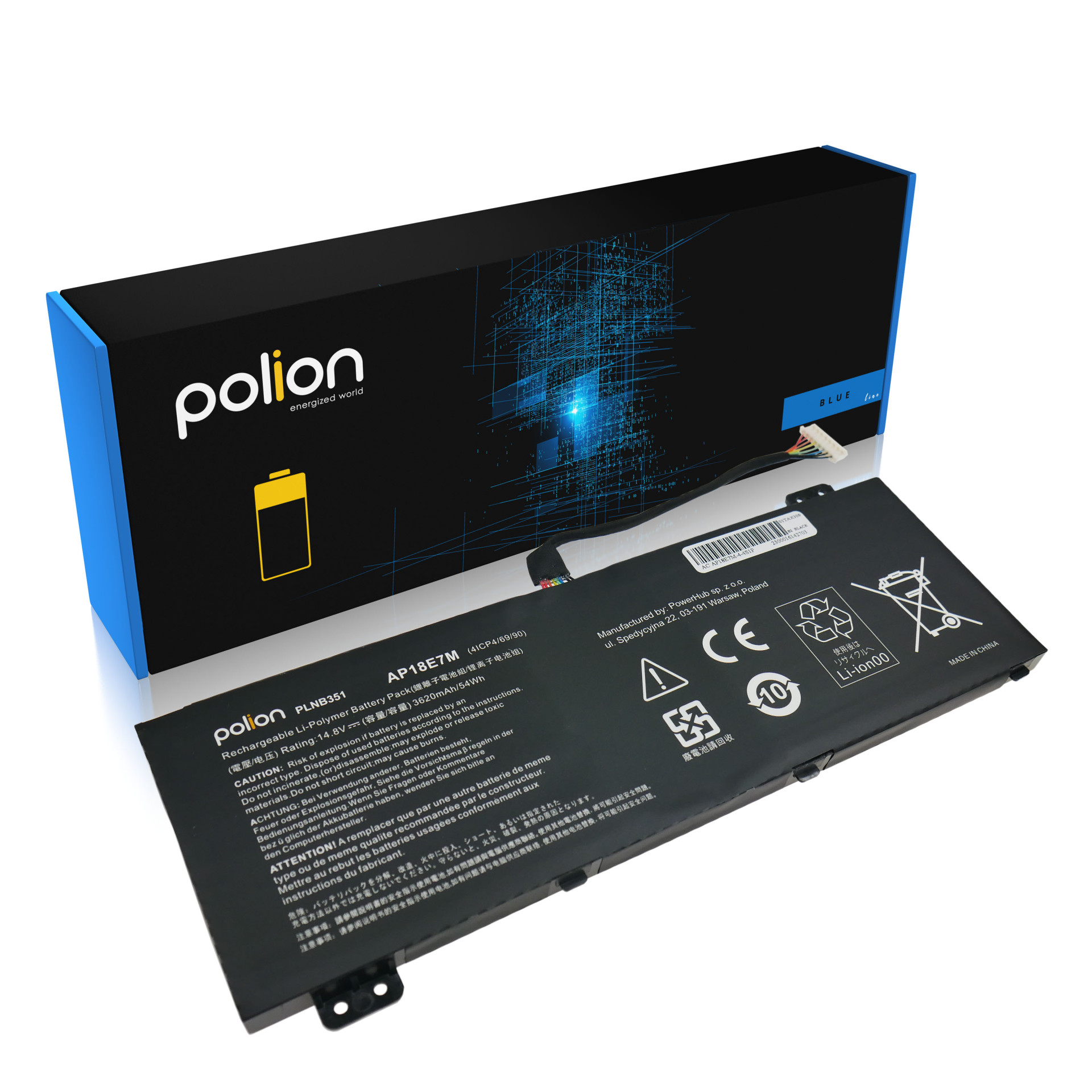 Baterie Polion AP18E7M pro notebooky ACER Aspire AN515 AN517 AN715 CN315 3620mAh