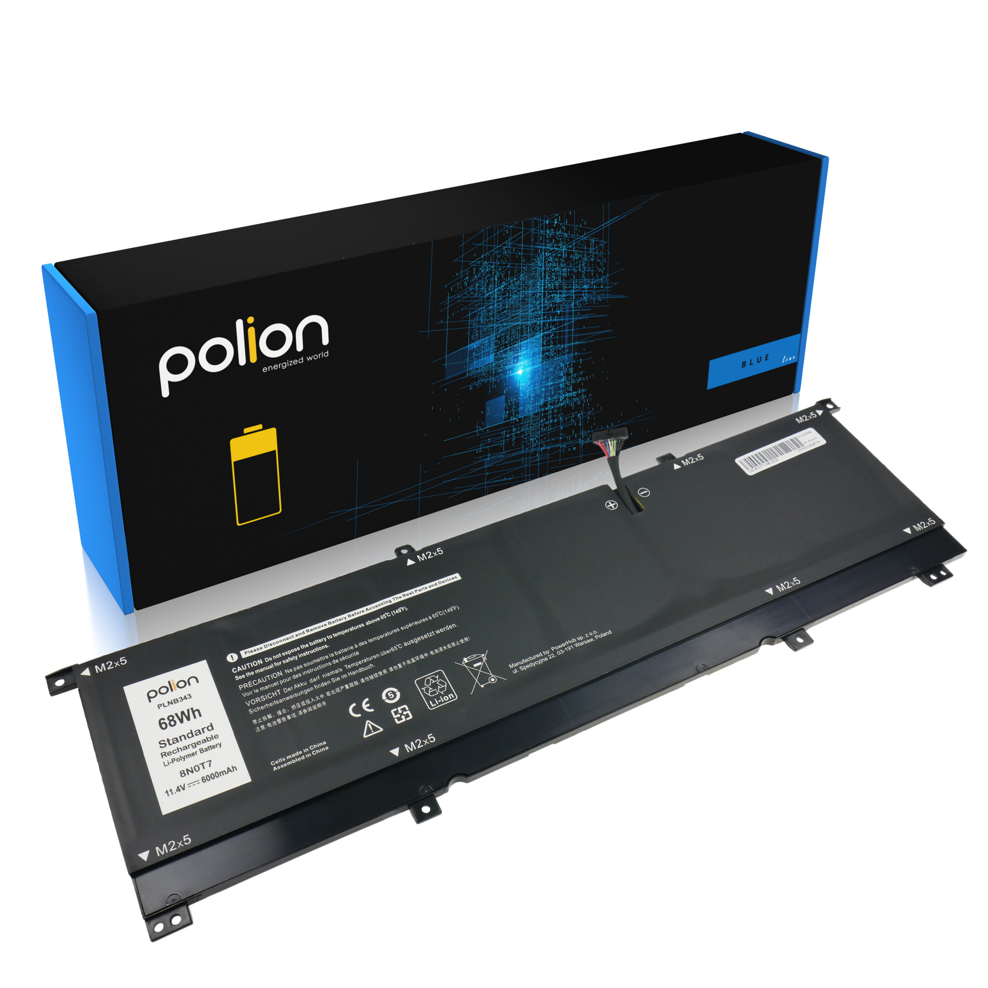 Baterie Polion 8N0T7 pro notebooky DELL Precision 5530 2-in-1 XPS 15 9575 6000mAh