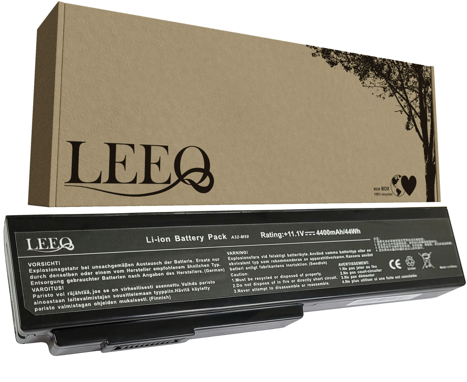 Baterie LEEQ LB056 pro notebooky ASUS A32-M50 G50 G51 G60 L50 M50 M60 N61JV N61VG 4000mAh