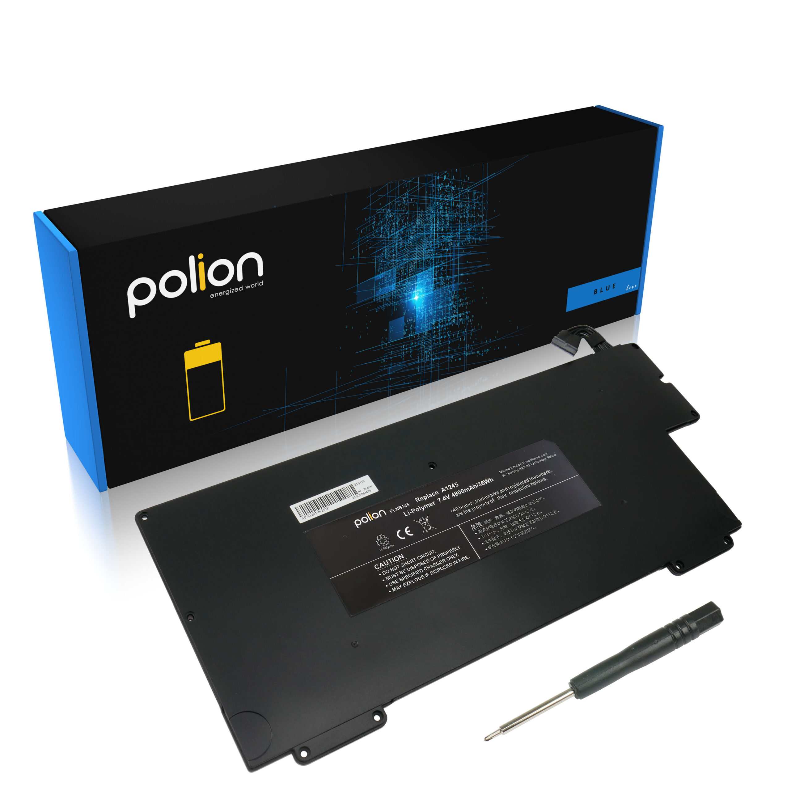 Baterie Polion A1237 pro notebooky APPLE A1245 A1304 MacBook Air 13 4400mAh