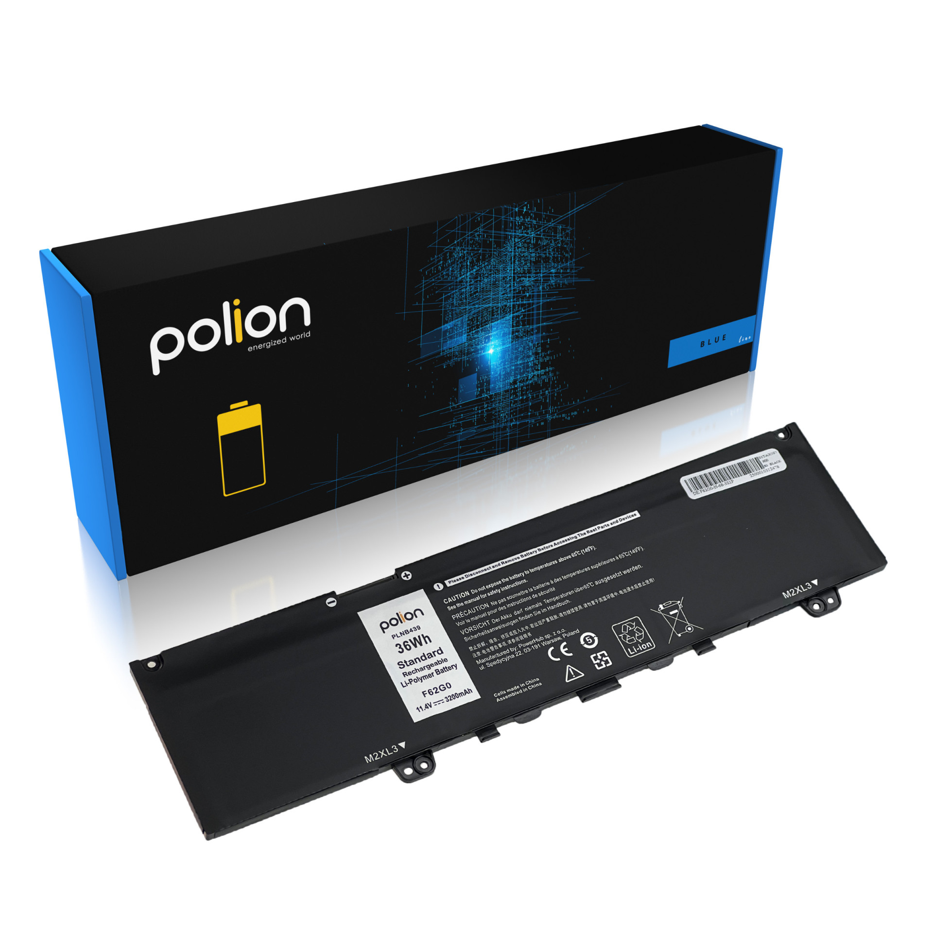 Baterie Polion F62G0 pro notebooky DELL Inspiron 13 7370 7373 Vostro 5370 3200mAh