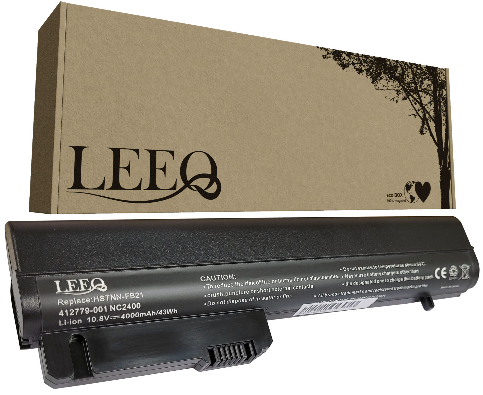 Baterie LEEQ LB094 pro notebooky HP EliteBook 2530p 2540p Compaq 2400 2510p 4000mAh